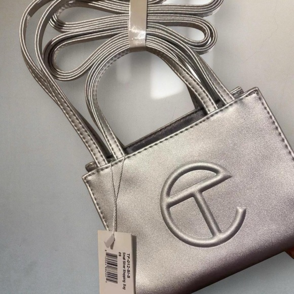 Telfar Metallic Silver Mini Bag - Picture 1 of 2